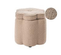 Kids Storage Pouffe FLOWER Boucle Beige Flower