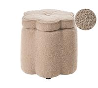 Kids Storage Pouffe FLOWER Boucle Beige Flower