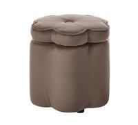 Kids Storage Pouffe FLOWER Velvet Dark Brown Flower