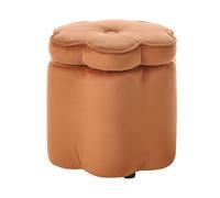 Kids Storage Pouffe FLOWER Velvet Orange Flower