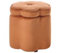 Kids Storage Pouffe FLOWER Velvet Orange Flower