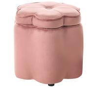 Kids Storage Pouffe FLOWER Velvet Pink Flower