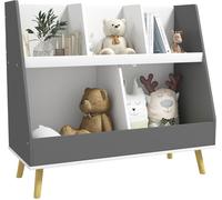 Kids Storage Shelf 5 Compartments Childrens Storage Unit Anti Tip Device Grey