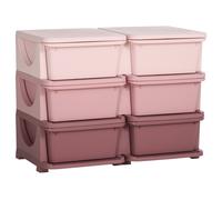 Kids Storage Unit Toy Box Vertical Dresser with Six Drawers - Pink HOMCOM