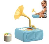 Kids Story Machine Record Player Toy with 96 Discs & 8 Recording Cards,Blue | 5W speaker with Type-C rechargeable battery in a compact, toddler-friendly body
