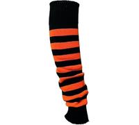 Kids Stripe Leg Warmers Stay Warm & Stylish with Knitted Ankle Legwarmers for Girls Perfect for Book Week Christmas School Dance Party Sports Yoga (Orange Black, One Size)