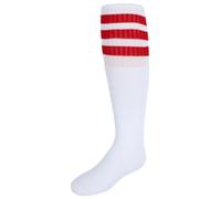 Kid's Striped Knee-High Tube Socks (1 Pair), Small (Shoe Sizes 9-1), Red