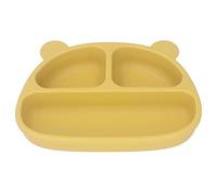 Kids Suction Cup Plate Safe Toddler Plate Cute Flexible Professional Portable Cartoon Bear Shape for Snacks Fruits (Single Plate)