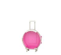 Kids Suitcases on Wheels, Portable Toy Storage Box with Wheels & Telescopic Handle, Multifunctional Mini Round Children Suitcase, for Short Breaks, Holidays, School Trips, 7.9 x 2.6 x 12 in, Pink