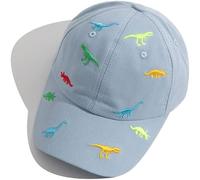 Kids Summer Baseball Cap Dinosaur Cap Breathable Comfort Cotton Sun Hat Outdoor Hat Adjustable Baseball Cap for 2-6 Years Boy Girl Baby Golf Cap Sports Snapback Cap Anti-Uv Summer Hat