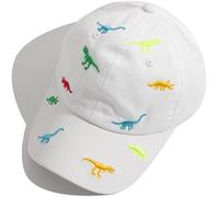 Kids Summer Baseball Cap Dinosaur Cap Breathable Comfort Cotton Sun Hat Outdoor Hat Adjustable Baseball Cap for 2-6 Years Boy Girl Baby Golf Cap Sports Snapback Cap Anti-Uv Summer Hat