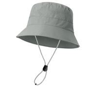 Kids Summer Bucket Hat - UV Protection Quick Dry Waterproof Wide Brim Breathable Outdoor Travel Hat for Child 2-8 Years Grey