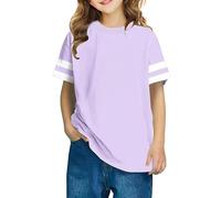 Kid's Summer T-Shirt Cute Stripes Crewneck Short Sleeve Pullover Boys Girls Preppy Y2k T Shirts Boys Girls Street Blouse for Unisex Teenage Back to School Lounge Party Holiday Tee