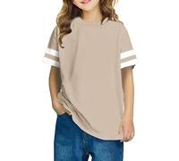 Kid's Summer T-Shirt Cute Stripes Crewneck Short Sleeve Pullover Boys Girls Preppy Y2k T Shirts Boys Girls Street Blouse for Unisex Teenage Back to School Lounge Party Holiday Tee