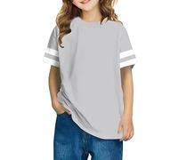 Kid's Summer T-Shirt Cute Stripes Crewneck Short Sleeve Pullover Boys Girls Preppy Y2k T Shirts Boys Girls Street Blouse for Unisex Teenage Back to School Lounge Party Holiday Tee