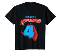 Kids Superhero 4 Year Old Boy Super Hero 4th Birthday T-Shirt