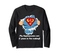Kids Superhero Birthday Gift for 2 Year Old Long Sleeve T-Shirt