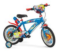 Kids Superman Bike Blue Red 16" Childrens Boys Bicycle w/ Removable Stabiliser