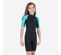 Kids’ Surfing Shorty Suit 1.5 mm Yulex 100 Black Turquoise