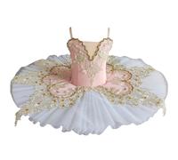 Kids Swan Lake Ballet Dress, Pink Pancake Ballerina Figure Skating Competition Dress Professional Ballet Tutus Skirt,Pink,110