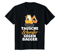 Kids Swap sister against excavator - children boys brother excavator T-Shirt