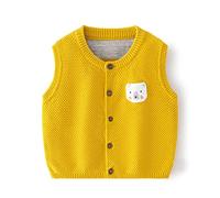 Kids Sweater for 5-6 Years Yellow Children's Vest Girls Plush Inner Wear Fall and Winter Baby Vest Bear Print Vest Spring Children Warm Pumpkin Zip up Hoodie