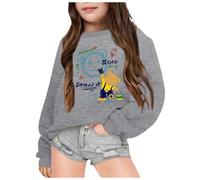 Kids Sweater For Girls,Girls Hoodies & Sweatshirts Children's Winter Cartoon Bear Print Hoodie Warm Pullover Jacket for Boys and Girls Cozy Indoor & Outdoor Wear (Grey, 5-6 Years)