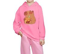 Kids Sweater Girls 4-5 Years,Girls Hoodies & Sweatshirts Kids Pullover Lightweight Casual Outerwear with Capybara Print for Everyday Wear Soft Cozy Material Regular Fit and Easy Care (7-8 Years)