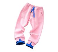 Kids Sweatpants Girls 2-10Y Drawstring Elasticated High Waist Joggings Tracksuit Full Length Side Split Cuffed Ankles Jogs Trousers Funny Eco-Friendly Jogger Beach & Party Outfits Pink 3 Years