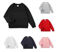 Kids Sweatshirt Cotton Pullover Shirt Oversized Hooded Jumper Long Sleeve Round Neck Sweatshirt PE School Warm Coats Unisex School Uniform Anti-Pill Sportwear Tops (Navy, 4-5 Years)