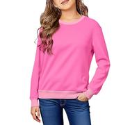 Kids Sweatshirt Girls Plain Fleece Lined Pullover Back to School Sweatshirts Trendy Teenage Girls Crewneck Long Sleeve Jumper Tops Classic Sweater Winter Fall Clothes Age 5-14 Years (5-6 Years)