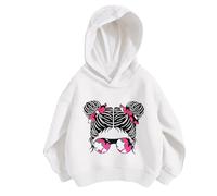 Kids Sweatshirt Hoodies Girls Age 3-12 Years Beautiful Girl Graphic Girls Blouse Pullover Hoody Teen Girls Winter Long Sleeve Loose Funny Cartoon Cute Casual School Athletic (9-10 Years, W-white)