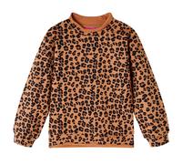 vidaXL Kids' Light Cognac Leopard Print Sweatshirt Cognac- Size 104 - Soft Cotton and Elastane Material - Suitable for 3-4 Years Old Children