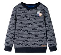 Kids' Sweatshirt Long Sleeves Toddler Pullover Top Hill Print Navy Melange vidaX