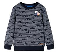 Kids' Sweatshirt Long Sleeves Toddler Pullover Top Hill Print Navy Melange vidaX