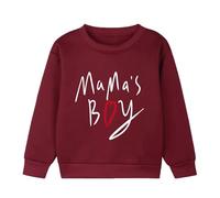 Kids Sweatshirts Girls Boys Plain Sweatshirt Standard Fit Round Neck School Jumpers Crewneck Pullover for Toddler UK Fall Clothes Casual Top Childrens Unisex Age 2-13 Years Red