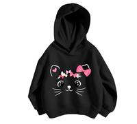 Kids Sweatshirts Hoodie Cute Letter Print Soft Hooded Sweatshirt for Warm Punk Gothic Pullover Girls Long Sleeve Top Dark Gray