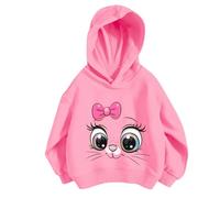 Kids Sweatshirts Hoodie Cute Letter Print Soft Hooded Sweatshirt for Warm Punk Gothic Pullover Girls Long Sleeve Top Pink