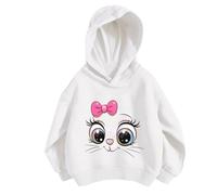 Kids Sweatshirts Hoodie Cute Letter Print Soft Hooded Sweatshirt for Warm Punk Gothic Pullover Girls Long Sleeve Top White