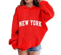 Kids Sweatshirts Hoodie Graphic Hoodies for Teen Girls Clothes Girl Cotton Top Pe School Warm Coats Stylish Hoody Lightweight Casual Outerwear Childrens Unisex Age 2-13 Years Red