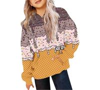Kids Sweatshirts Hoodie Graphic Hoodies for Teen Girls Soft Oversized Cozy Comfort and Fashionable Casual Hoody Sportswear School Sweatshirt Long Sleeve Streetwear Brown