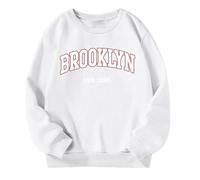Kids Sweatshirts Solid Color Sweatshirt Oversized Long Sleeve Streetwear Casual Jumper Cozy Comfort and Fashionable Top 5 to 13 Year Old Girl Gifts White