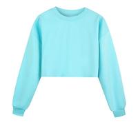 Kids Sweatshirts Solid Color Sweatshirt Regular Fit Activewear Soft Fashion Jumper UK Fall Clothes School for Girls Boys Age 2-13 Years Blue