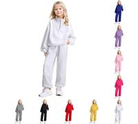 Kids Sweatsuits 2 Piece Outfits Lounge Sets Girls Boys Long Sleeve Quarter Zip Pullover and Sweatpants with Pockets