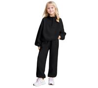 Kids Sweatsuits 2 Piece Outfits Lounge Sets Girls Boys Long Sleeve Quarter Zip Pullover and Sweatpants with Pockets