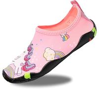 Kids Swim Beach Shoes,Swimming Pool Shoes,Non-Slip Quick Dry Aqua Socks,Soft Skin Barefoot (Pink, UK Footwear Size System, Big Kid, Numeric, Medium, 13)