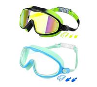 Kids Swim Goggles - Anti-Fog Protective Eyewear | 6.5x2.6 Inch PC Lens Construction | UV Protection & Silicone Leak-Proof Seal | Includes Professional Nose Clip| For & Youth