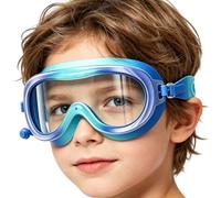 Kids Swim Goggles | Anti-Fog Wide View Water Glasses with Earplugs | Pool Goggles with Adjustable Strap | for Kids Ages 3-14 Bathtub Outdoor Summer Vacation River Lake Water Park