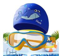 Kids Swim Goggles - Pool Swim Cap - Adjustable Anti-Fog Goggles Waterproof Swimming Cap for Beach Snorkeling Training Kids Youth Toddler
