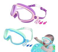 Kids Swim Goggles - Wide View Swim Goggles for Kids,Anti-Fog No Leaking Eyewear with Nose Clip UV Protection for Diving Snorkeling Beach Pool Summer Girls Boys Youth